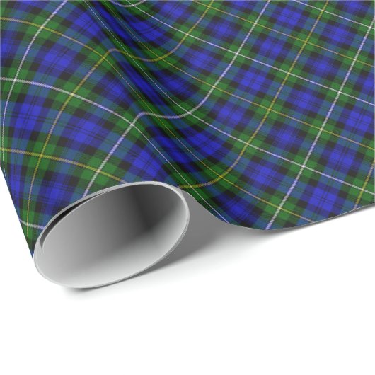 BLAUE GREEN SCOTTISH TARTAN ,SAPPHIRE EMERALD GEMS GESCHENKPAPIER (Rolleneckpunkt)