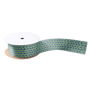 BLAUE GREEN STRICK 1.5" Breitseitiges Satinband