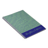 BLAUE GREEN STRICK 6.5x8.75 SpiralNotebook + Text Notizblock (Rechte Seite)