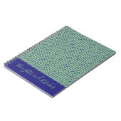 BLAUE GREEN STRICK 6.5x8.75 SpiralNotebook + Text Notizblock (Linke Seite)