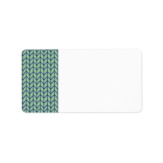 BLAUE GREEN STRICK Address Labels Adressaufkleber (Vorne)