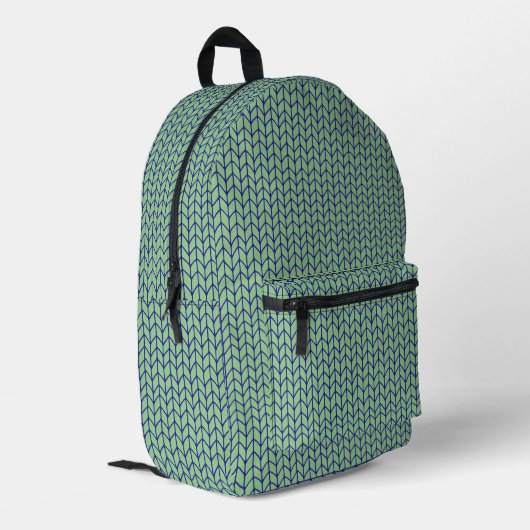BLAUE GREEN STRICK Backpack Bedruckter Rucksack (Rückseitige Ecke links)