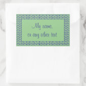 BLAUE GREEN STRICK Rectangle Matte Stickers + Text (Tasche)