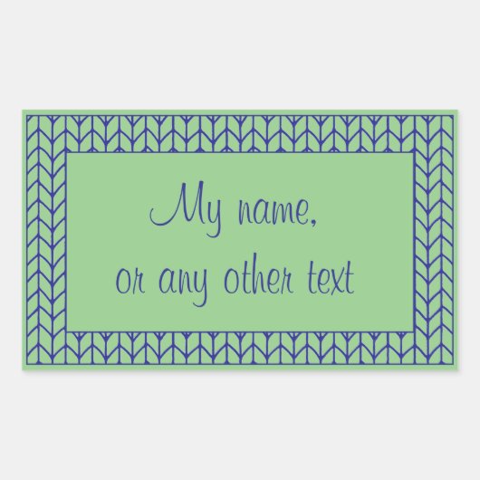 BLAUE GREEN STRICK Rectangle Matte Stickers + Text (Vorderseite)