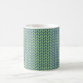 BLAUE GREEN STRICK Weiße Tasse (Mittel)
