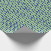 BLAUE GREEN STRICK Wrapping Paper Geschenkpapier (Ecke)