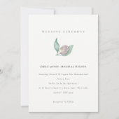 BLAUE GREEN WATERCOLOR FOLIAGE OLIVE WEDD EINLADUNG (Vorderseite)