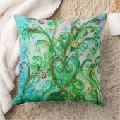 BLAUE GREEN WHIMSICAL SCHNÖRKEL MIT HERZ KISSEN (Decke)