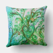 BLAUE GREEN WHIMSICAL SCHNÖRKEL MIT HERZ KISSEN (Rückseite)