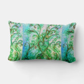 BLAUE GREEN WHIMSICAL SCHNÖRKEL MIT HERZ LENDENKISSEN (Rückseite)