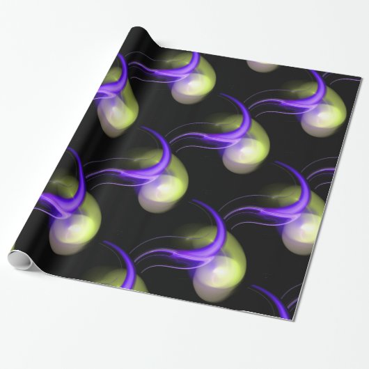 BLAUE GREEN WHITE ALIEN PEARLS GESCHENKPAPIER (Ungerollt)
