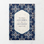 Blaue Grenze der Elfenbeinküste in einer indischen Dreifach Gefaltete Einladung (Cover)