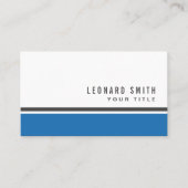 Blaue Grenze modern und stilvoll weiß beruflich Visitenkarte (Vorderseite)
