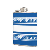 Blaue Griechische Schlüssel-Flasche Flachmann (Links)