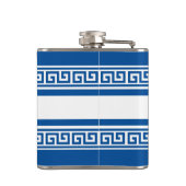 Blaue Griechische Schlüssel-Flasche Flachmann (Rückseite)