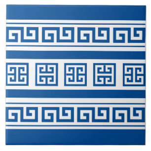 Blaue griechische Schlüsselkeramikfliese Fliese