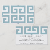 Blaue griechische SchlüsselVisitenkarte Visitenkarte (Vorne/Hinten)