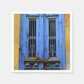 Blaue, griechische Servietten. Serviette (Vorderseite)