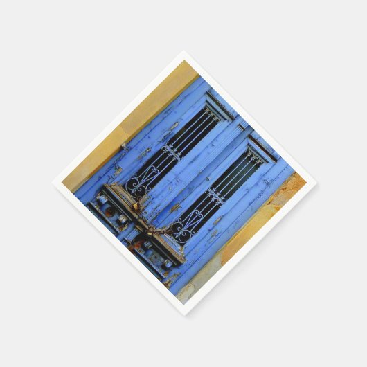 Blaue, griechische Servietten. Serviette (Ecke)