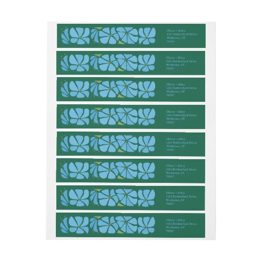 Blaue Groovy-Blume-Muster (Bogen)