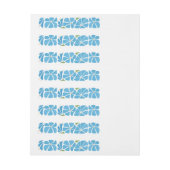 Blaue Groovy-Blume-Muster Rundum-Adressaufkleber (Bogen)