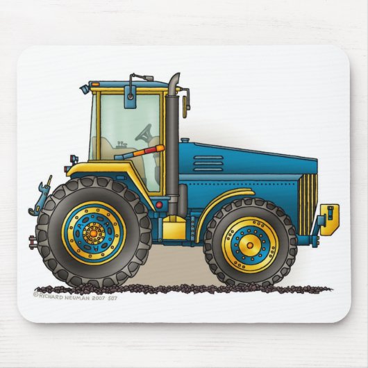 Blaue große Traktor-Mausunterlagen Mousepad (Vorne)