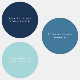 Blaue, große wasserdichte, klebrige Kid's Labels Etiketten