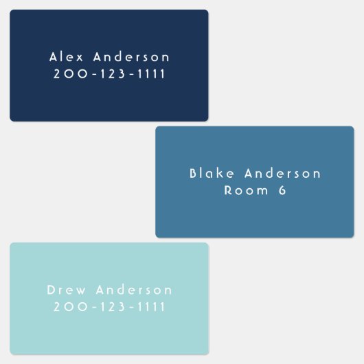 Blaue, große wasserdichte, klebrige Kid's Labels Etiketten (Gruppe)