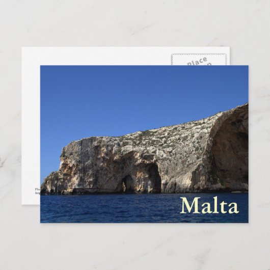 Blaue Grotte, Malta Postkarte (Vorne/Hinten)