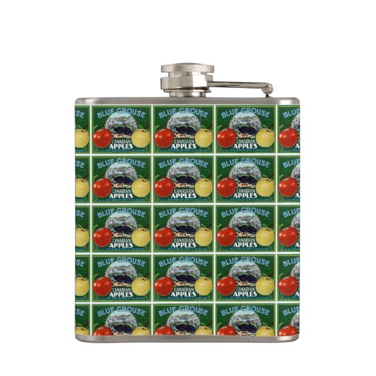 Blaue Grouse Canadian Äpfel Flachmann (Rückseite)