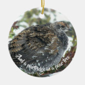 Blaue Grouse im Schneeschuhwandern Keramik Ornament (Vorne)