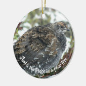 Blaue Grouse im Schneeschuhwandern Keramik Ornament (Links)