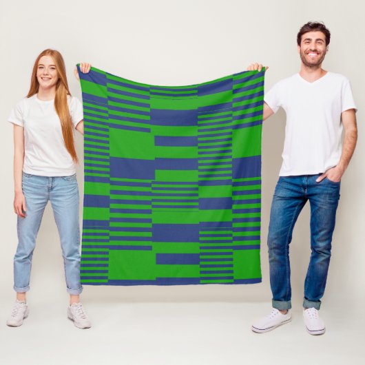Blaue Grün Patchwork Streifen Design Fleecedecke (Beispiel)