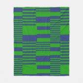 Blaue Grün Patchwork Streifen Design Fleecedecke (Vorderseite)