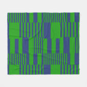 Blaue Grün Patchwork Streifen Design Fleecedecke (Vorderseite (Horizontal))
