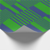 Blaue Grün Patchwork Streifen Design  Geschenkpapier (Ecke)