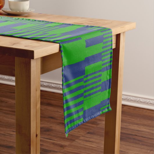 Blaue Grün Patchwork Streifen Design Kurzer Tischläufer (Beispiel)