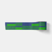 Blaue Grün Patchwork Streifen Design Satinband (Vorderseite)