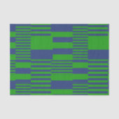Blaue Grün Patchwork Streifen Design  Seidenpapier (Vorderseite)