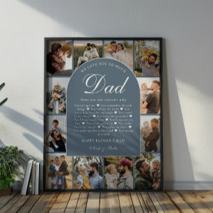 Blaue Gründe, warum wir dich lieben Papa Foto-Rast Poster