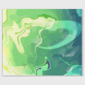 Blaue Grüne Abstrakte Ozeane Geschenkpapier (Flach)