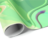 Blaue Grüne Abstrakte Ozeane Geschenkpapier (Rolleneckpunkt)