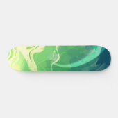 Blaue Grüne Abstrakte Ozeane Skateboard (Horizontal)