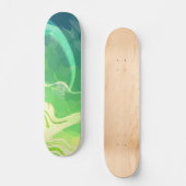 Blaue Grüne Abstrakte Ozeane Skateboard (Vorderseite)