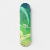 Blaue Grüne Abstrakte Ozeane Skateboard (Vorne)