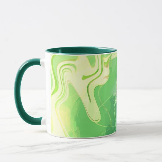 Blaue Grüne Abstrakte Ozeane Tasse (Links)