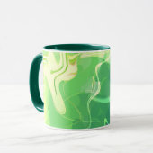 Blaue Grüne Abstrakte Ozeane Tasse (Vorderseite Links)