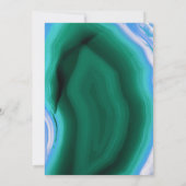 Blaue, grüne Age Slice Hochzeitsfeier Einladung (Rückseite)