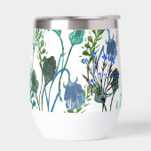 Blaue Grüne Aquarell-Wildblume  (Links)