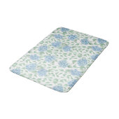 Blaue grüne Aquarell-Wildblume Badematte (Schrägansicht)